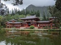 Beautiful shot of a lakehouse near a lake under the cloudy skies Royalty Free Stock Photo