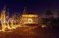 Beautiful shot of light painting in Waterford, Ireland during nighttime, long exposure