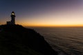 Beautiful shot of a lighthouse on the cliff near the sea Royalty Free Stock Photo