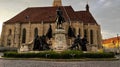 Beautiful shot of The Matthias Corvinus Monument in Cluj-Napoca, Romania Royalty Free Stock Photo