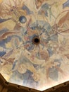 Beautiful shot of medieval paintings on the Getty museum ceiling