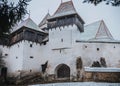 Beautiful shot of medieval Saxon Evangelical Fortified Church in Viscri, Romania Royalty Free Stock Photo