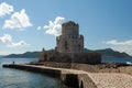Beautiful shot of the Methoni Venetian Fortress with a blue sky in the background