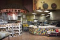 Beautiful shot of Mexican market interior view showing corn tortilla sign