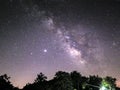 Beautiful shot of the Milky Way along the Highway Royalty Free Stock Photo