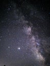 Beautiful shot of the Milky Way along the Highway Royalty Free Stock Photo