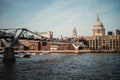 Beautiful shot of the Millennium Bridge in London, England