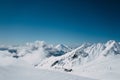 Beautiful shot of the Mount Ngauruhoe from Whakapapa skifield under the blue sky