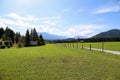 Beautiful shot of mountain meadows and pastures in the Austrian Alps Royalty Free Stock Photo