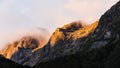 Beautiful shot of mountains in the clouds