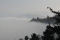 Beautiful shot of mountains in clouds