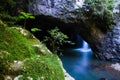 Beautiful shot of the natural bridge waterfall in Springbrook national park Royalty Free Stock Photo