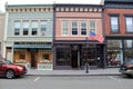 Beautiful shot of neat and orderly brick business buildings,downtown New Milford,Ct. 2015 Royalty Free Stock Photo