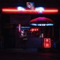 Beautiful shot of neon signs on a restaurant in Kuala Lumpur, Malaysia at night