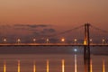 Beautiful shot of Oakland Bay Bridge at sunset, San Francisco, USA Royalty Free Stock Photo