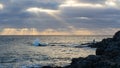 Beautiful shot of an oceanscape in Lanzarote, Canary islands on a cloudy day