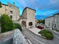 Beautiful shot of the old ancient medieval buildings in the village of Barjac, France