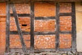 Beautiful shot of an old barn brick wall under the sunlight