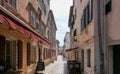 Beautiful shot of old buildings in a narrow street in Porec, Istria, Croatia on a sunny day