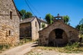 Beautiful shot of old stone houses in La Fage-Saint-Julien, Lozere, France