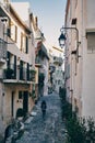 Beautiful shot of an old town street in Suquet, Cannes, France Royalty Free Stock Photo