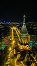 Beautiful shot of the Orthodox Metropolitan Cathedral in Timisoara at night