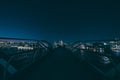 Beautiful shot of people walking on the  Millennium Bridge at nighttime Royalty Free Stock Photo