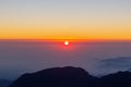 Beautiful shot of the Pico de Orizaba volcano in Mexico. Relief highest mountain during the sunset Royalty Free Stock Photo