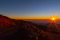 Beautiful shot of the Pico de Orizaba volcano in Mexico. Relief highest mountain during the sunset Royalty Free Stock Photo