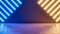 Beautiful shot of a podium show background with neon lights Royalty Free Stock Photo