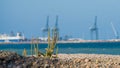 Beautiful shot of the port of Sagunto in Valencia, Spain under the blue sky Royalty Free Stock Photo