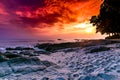 Havelock Island with colourful sky Royalty Free Stock Photo