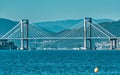 Beautiful shot of the Rande Bridge over the Ria de Vigo estuary in Spain on a sunny day Royalty Free Stock Photo