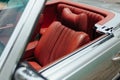 Beautiful shot of a red driver's seat of a vintage Mercedes Benz Royalty Free Stock Photo