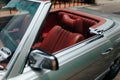 Beautiful shot of a red driver's seat of a vintage Mercedes Benz Royalty Free Stock Photo