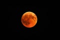 Beautiful shot of a red moon, total lunar eclipse with a black night sky in the background Royalty Free Stock Photo