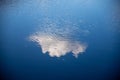 Beautiful shot of a reflection of a white cloud on blue sea