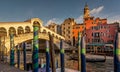 Beautiful shot of the Rialto Bridge in Venice, Italy during sunset Royalty Free Stock Photo