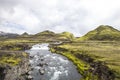 Beautiful shot of a river in Landmannalaugar, Iceland