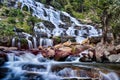 Beautiful shot of rocky cascade waterfall in a forest Royalty Free Stock Photo
