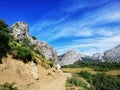 Beautiful shot of rocky cliffs in Riano, Spain Royalty Free Stock Photo