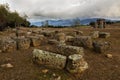 Beautiful shot of the Roman ruins of Caparra in the pasture Casablanca