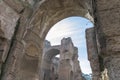 Beautiful shot of Roman ruins and remains of abandoned monumental constructions