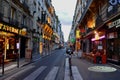 Beautiful shot of Rue de Caumartin in the evening in Paris, France