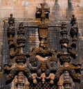 Beautiful shot of the rusty historic exterior of the Tomar Convent in Portugal