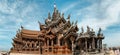 Beautiful shot of sanctuary of truth in pattaya, thailand