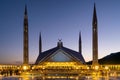 Beautiful shot of the Shah Faisal Masjid Mosque in Islamabad, Pakistan at sunset Royalty Free Stock Photo