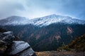 A beautiful shot of Snow covered mountains in the Okhimath district of Chamoli garhwal, Uttrakhand. India