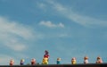 Beautiful shot of the Snowhite and the seven dwarf statues outdoors in Rome, Italy