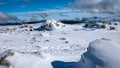 Beautiful shot of snowy mountains in PeÃÂ±alara, Spain Royalty Free Stock Photo